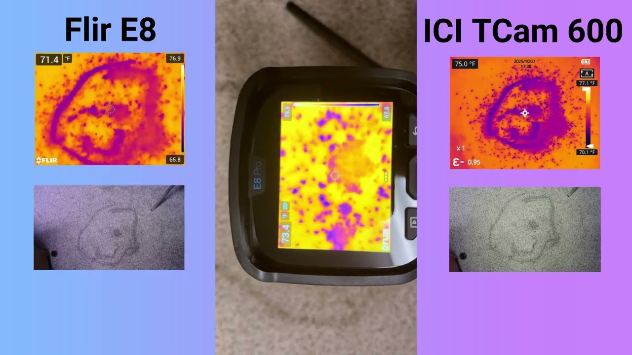 Infrared Camera Comparison Flir E8 vs  ICI TCam600