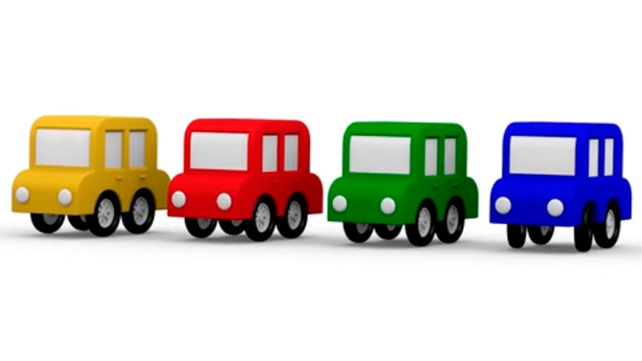 &iexcl;Aprende colores con los 4 coches coloreados! Dibujos animados de coches. Series para ni&ntilde;os.