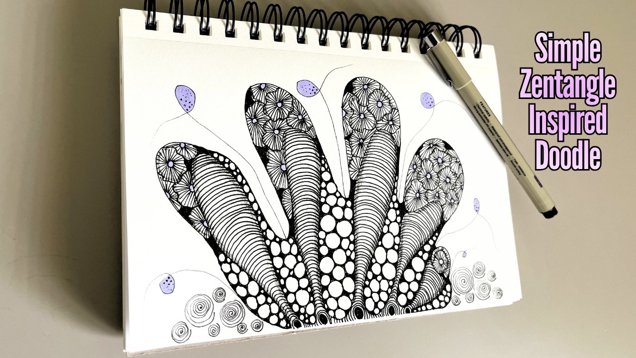Easy Zentangle Pattern for Beginners | Relaxing Doodle Art 🎨 | Corolla Arts