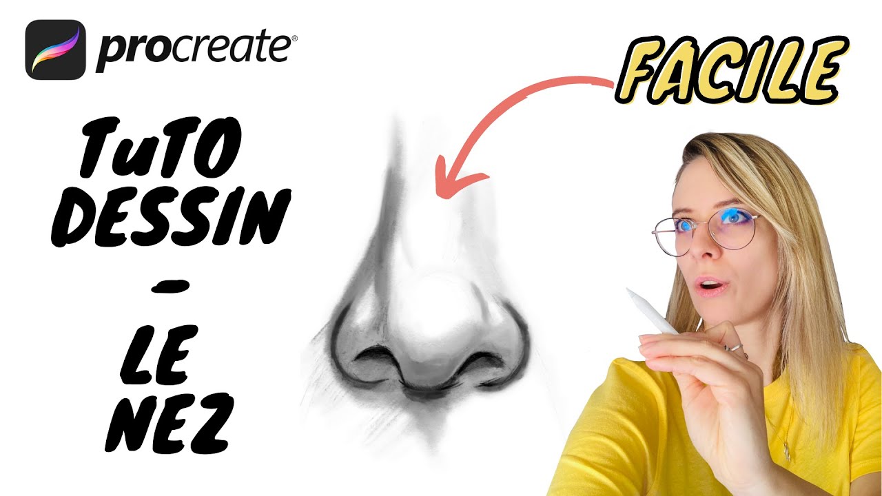 TUTO PROCREATE Débutant : Dessin Nez FACILE