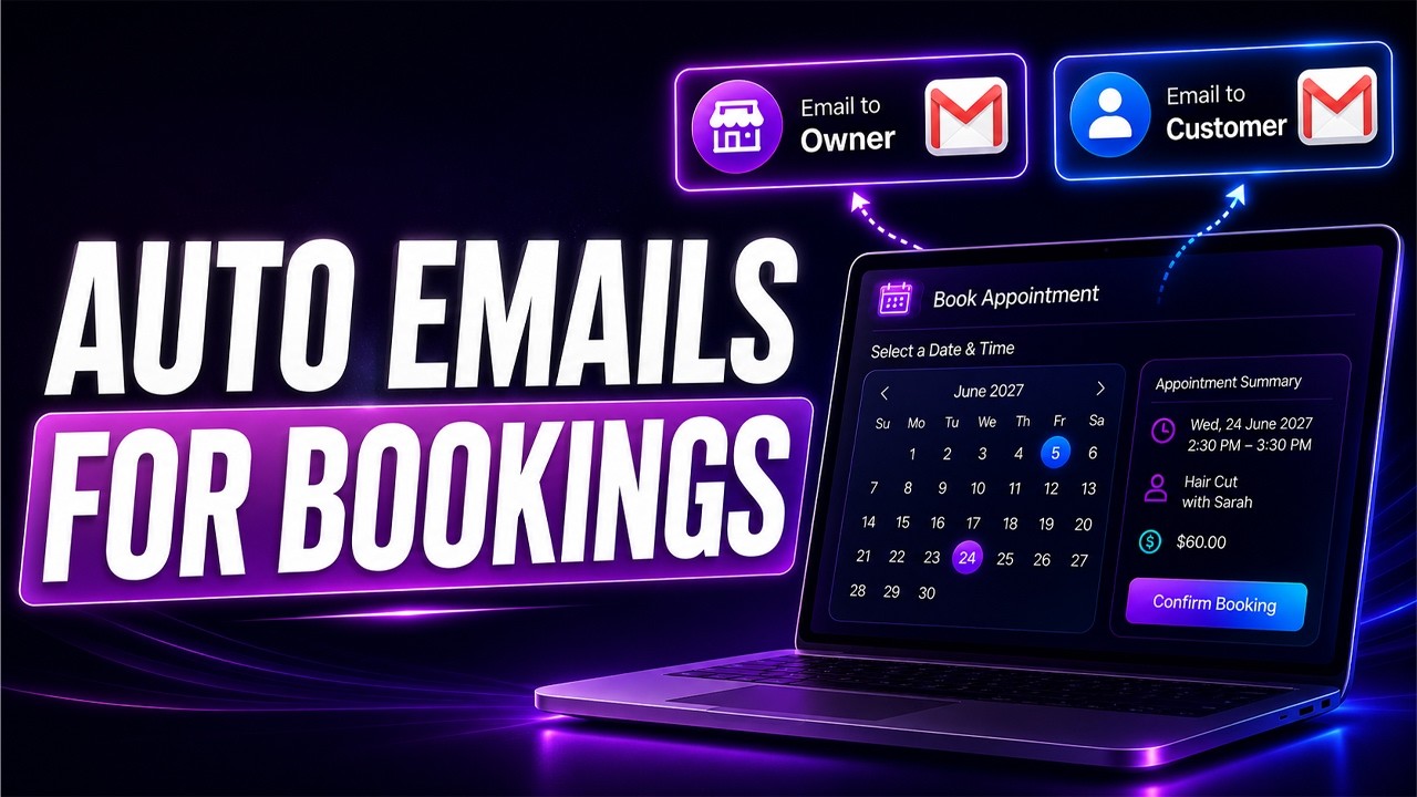 Make Your AI Booking Website Send Emails Automatically