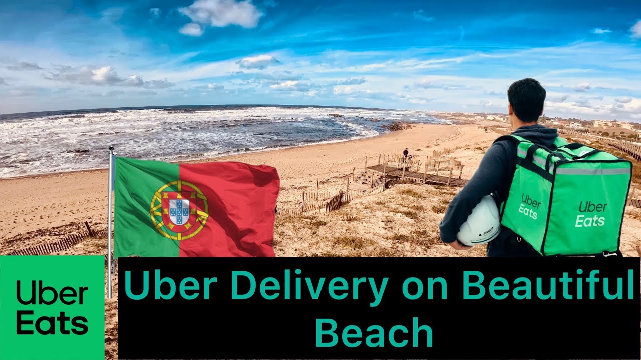 Uber Delivery On Beautiful Beach In Portugal 🇵🇹 | Uber eats, Bolt , Glove food Delivery