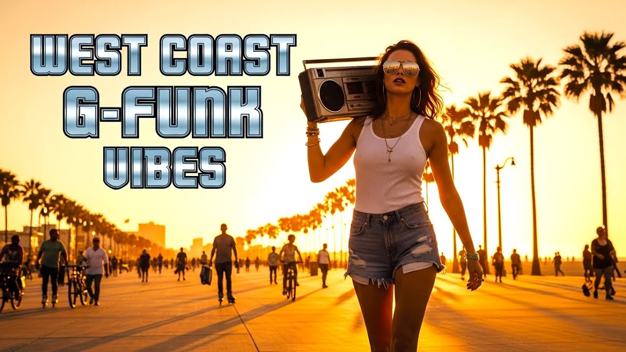 🌅 West Coast G Funk Vibes – Lowriders, Ladies, Palmtrees & Beachside Heat
