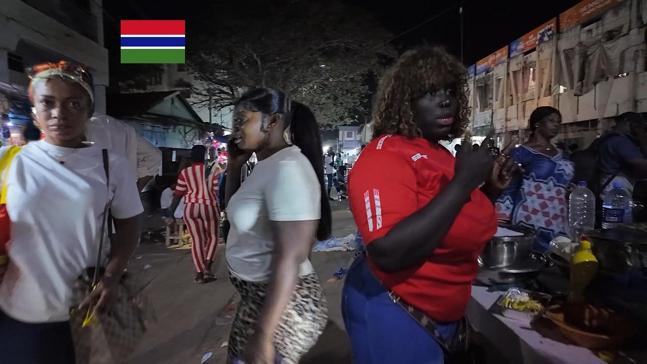 🇬🇲What The Gambia's  Serekunda Market At Night Looks like 