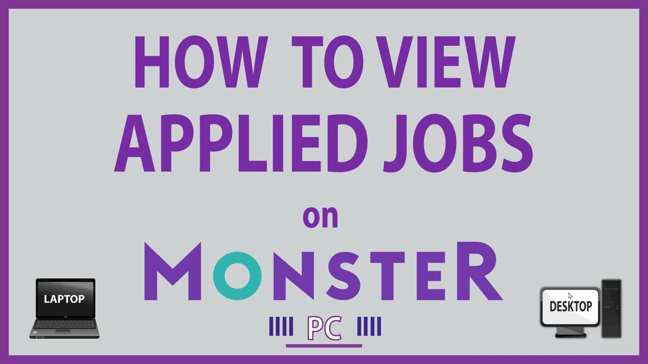Monster: How To View The Jobs You Have Applied For On Monster.com | PC | 👍
