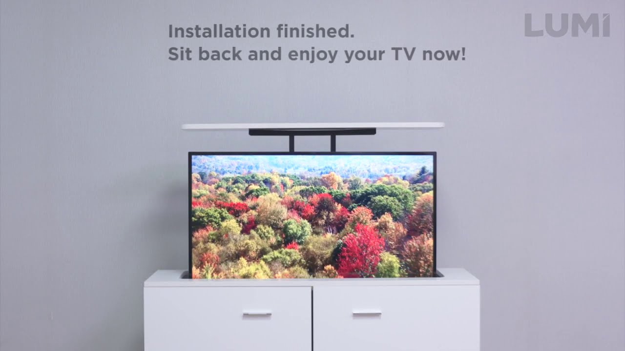 How to Install Motorized TV Lift Stand   LP66 46M   LUMI การติดตั้งขาทีวีแบบยกขึ้นลงได้ด้วยไฟฟ้า