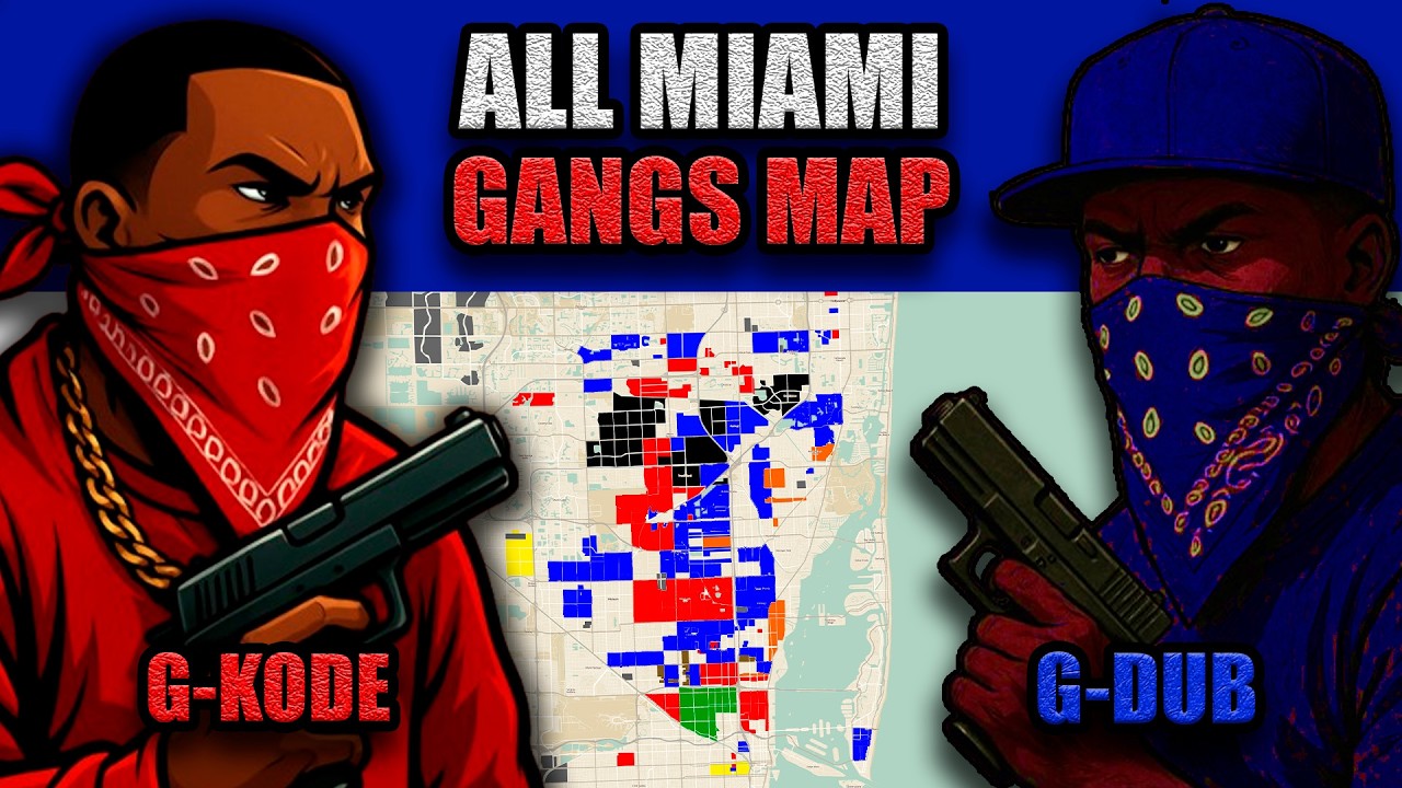 G-DUB vs G-KODE - All the 100 GANGS of MIAMI (territories on map)