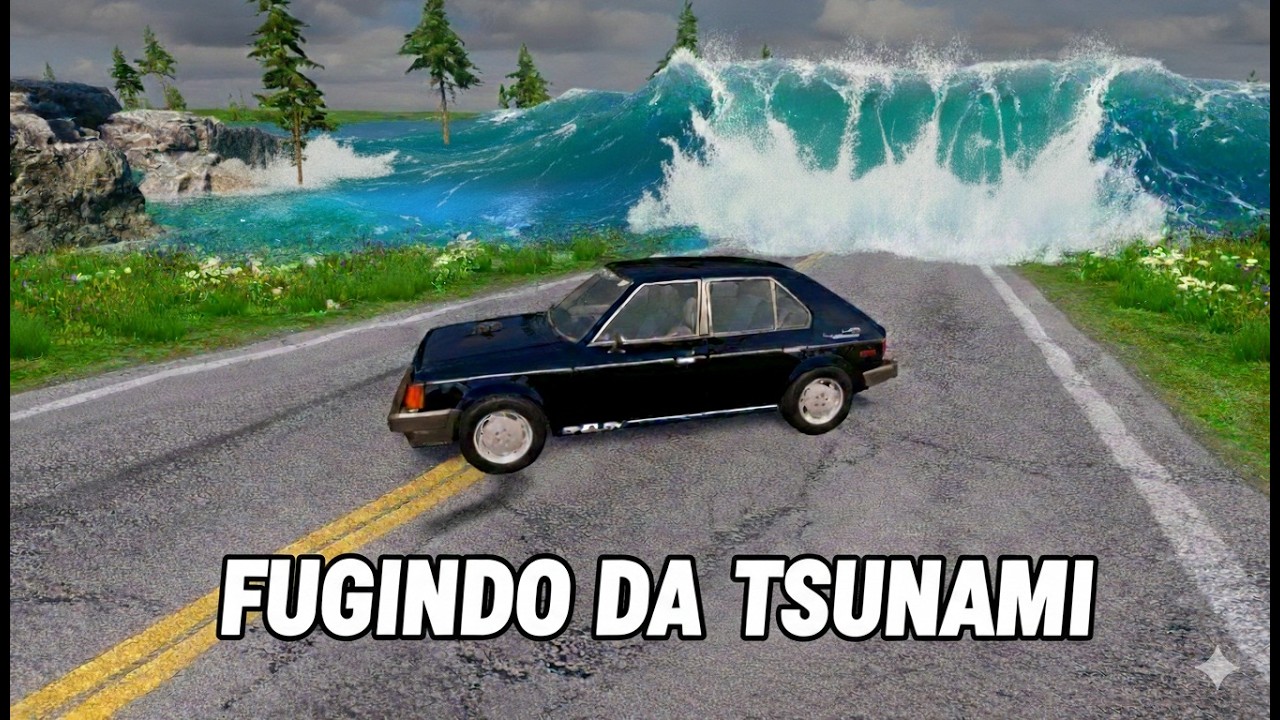 O Tsunami Engoliu Tudo! Dodge Shelby Omni 1986 vs Onda Gigante | BeamNG.drive