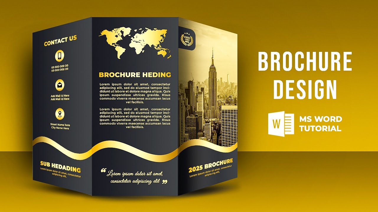 Modern Brochure Design in MS Word | Microsoft Word Brochure Design Tutorial | Brochure Design Ideas