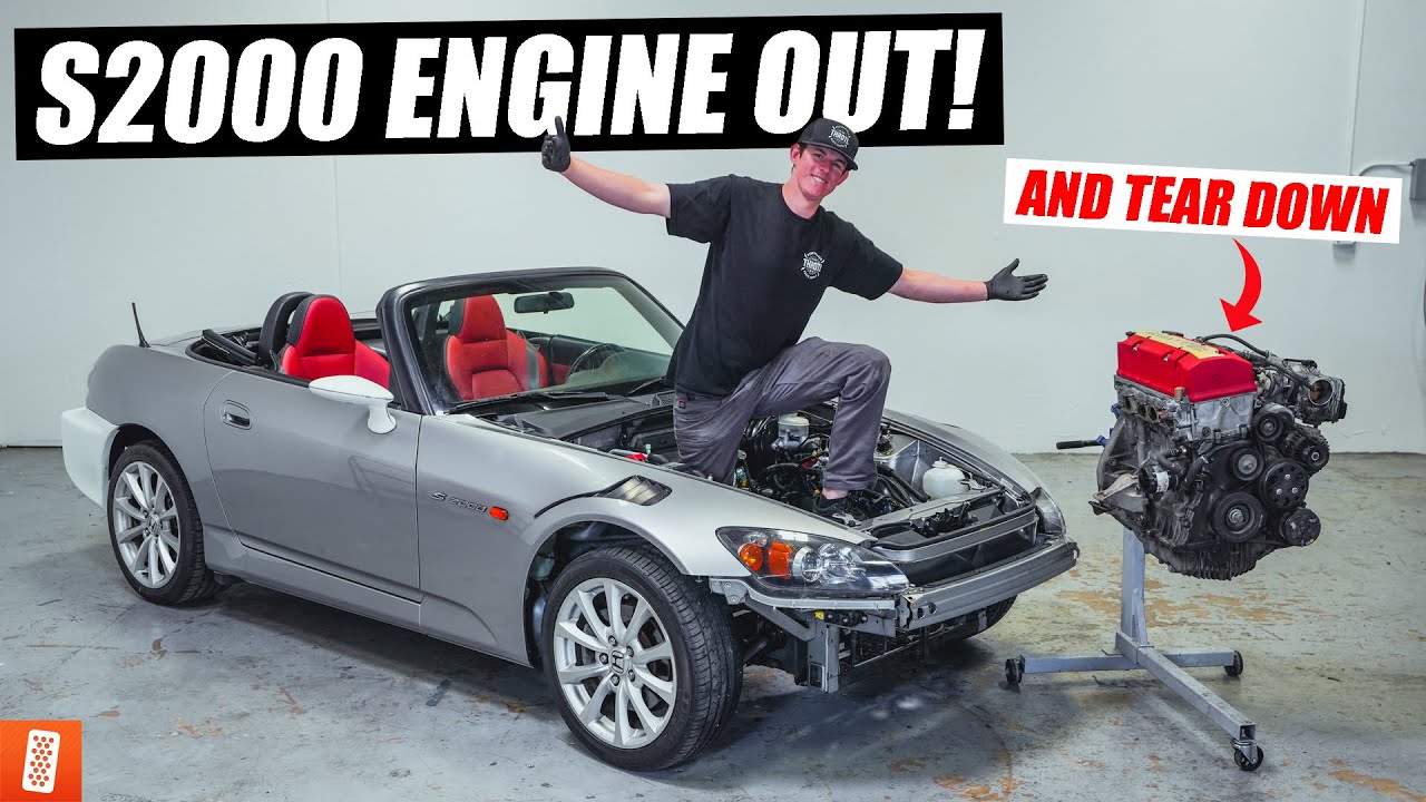 Building A Turbocharged Honda S2000 AP2 - Part 3 - Engine Out & Tear Down!