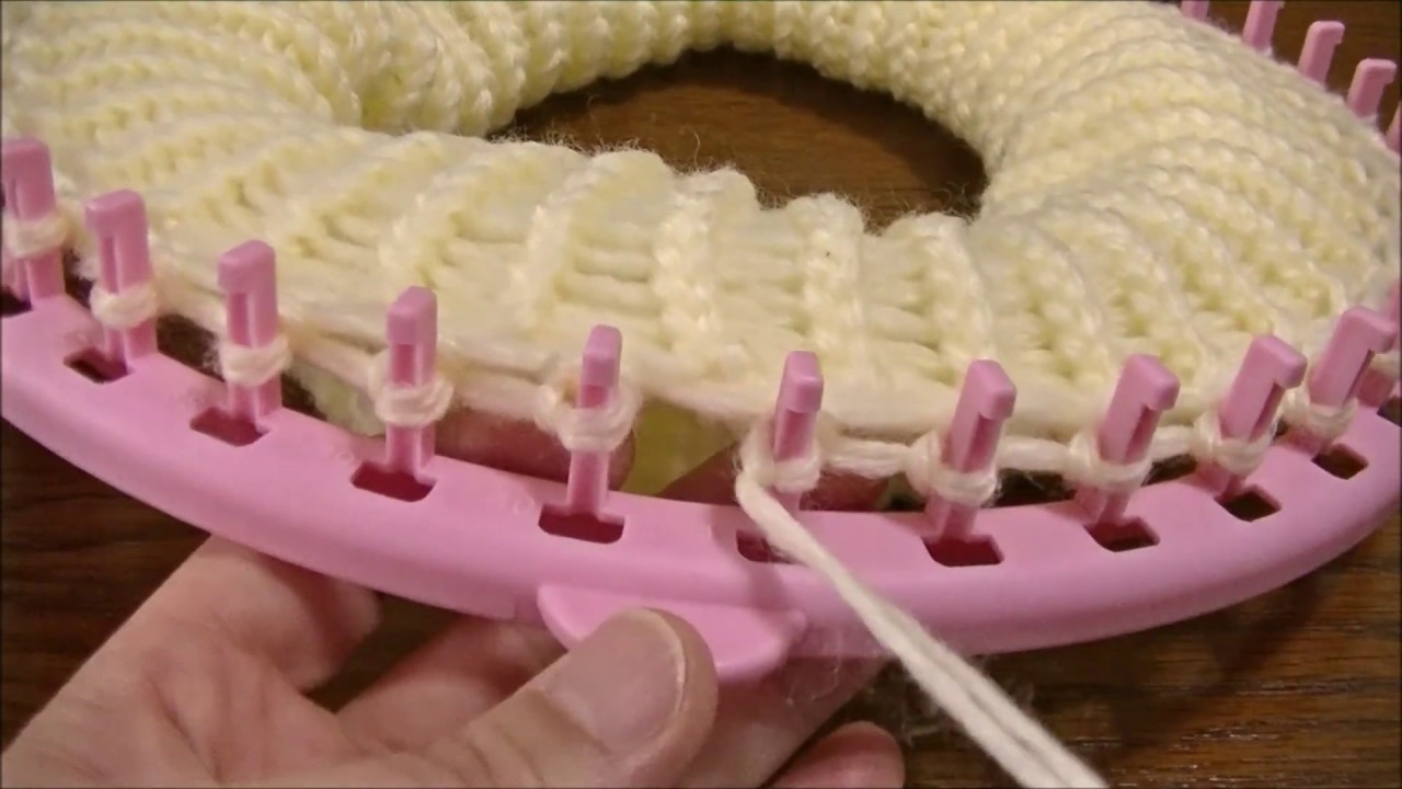 【編みメーカ】セリアのニットメーカーでフード付きカウルを編む方法 How to Loom Knit a Hooded Cowl