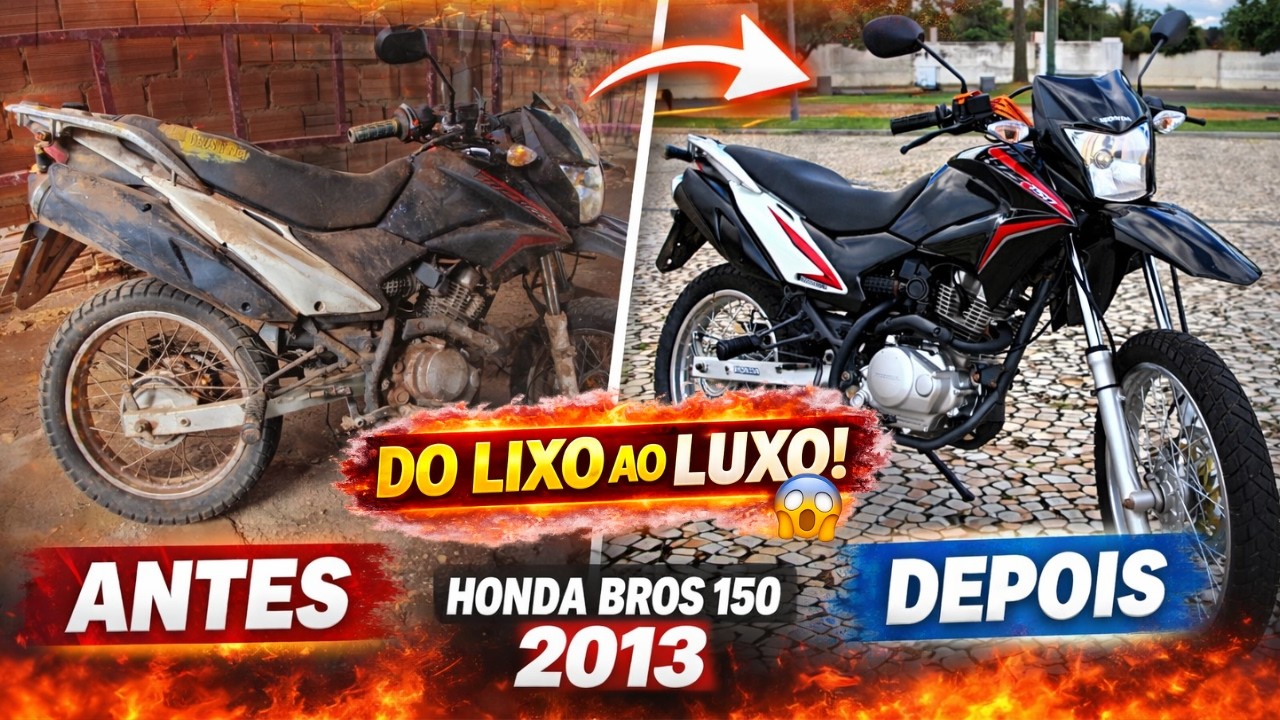 DO LIXO AO LUXO:Transformei uma MOTO de LEILÃO em uma Honda BROS 150 NOVINHA! FROM TRASH TO TREASURE