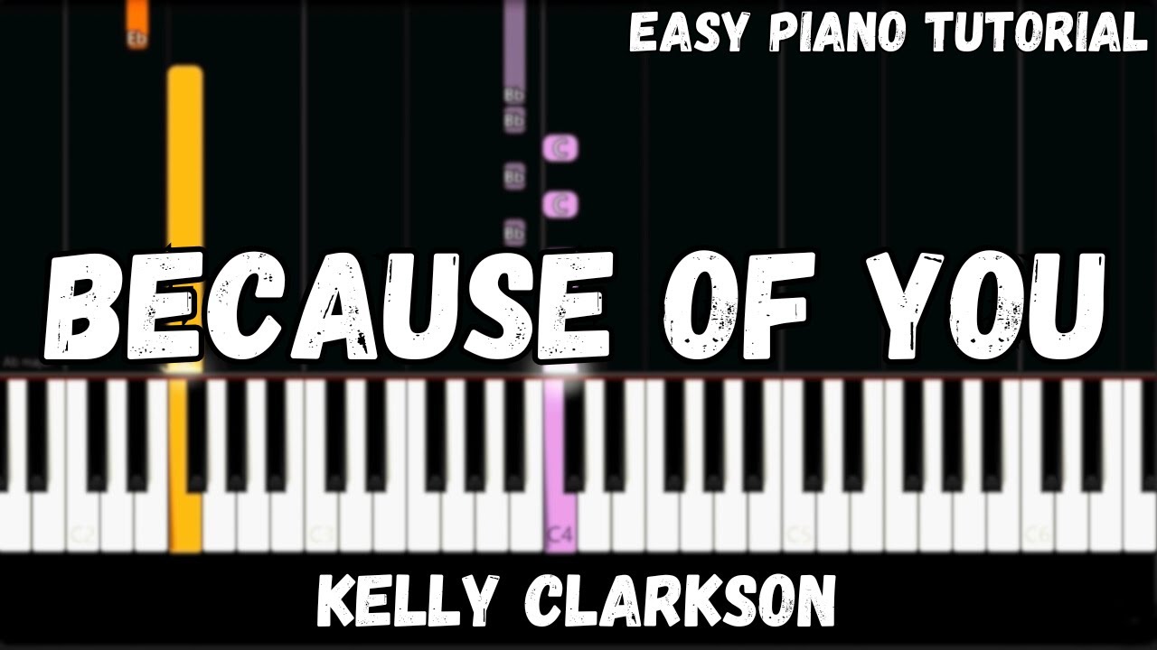 Kelly Clarkson  - Because of You (Easy Piano Tutorial)