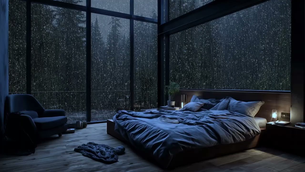 🌙 Relaxing Rain and Thunderstorm Ambience ⛈️ Calm Night Sounds