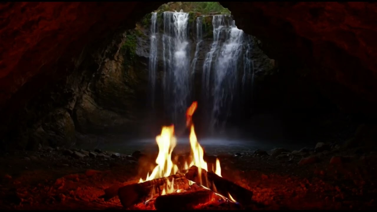 Cozy Campfire in a Hidden Waterfall Cave 🔥 Nature’s Ultimate Shelter | 25 Percent