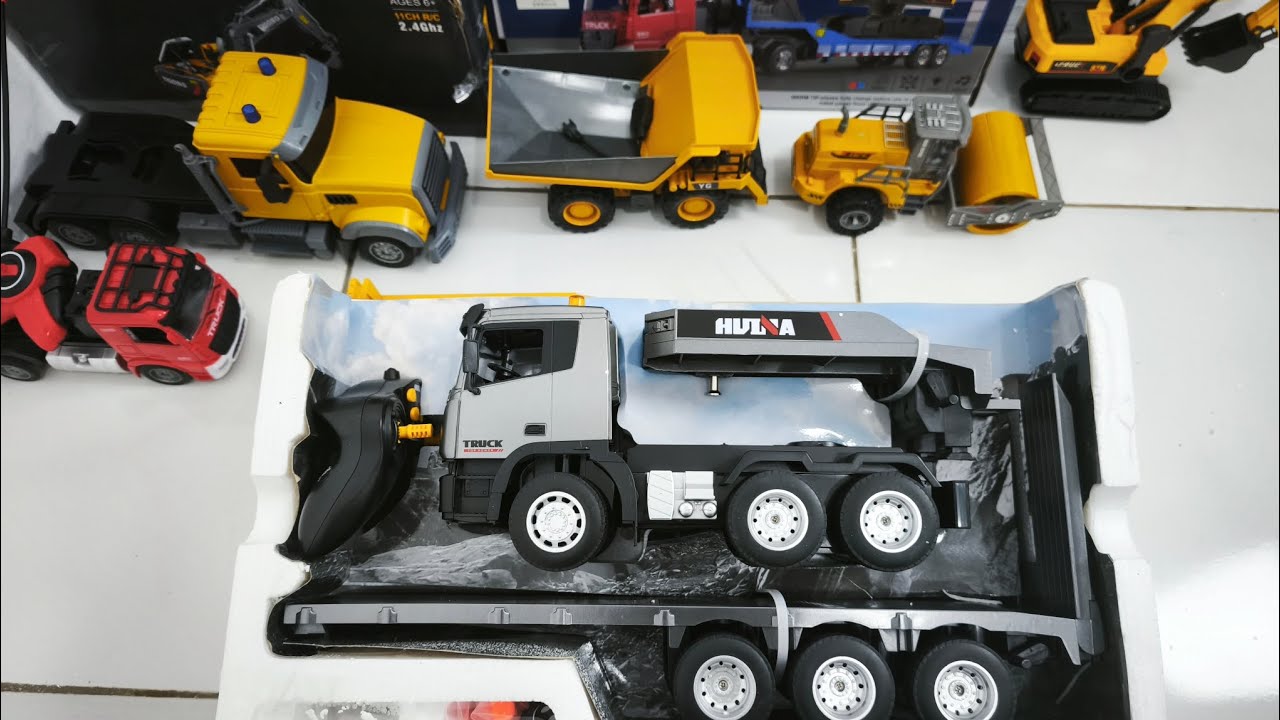 UNBOXING RC Mobil Remote HUINA Truck Treler 1:18 9CH  Truck Kontainer
