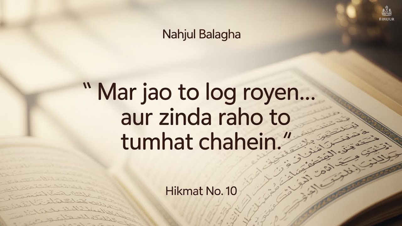 Hikmat no 10 -Live So Well That They Miss You Before You’re Gone - Nehjul Balagha 
