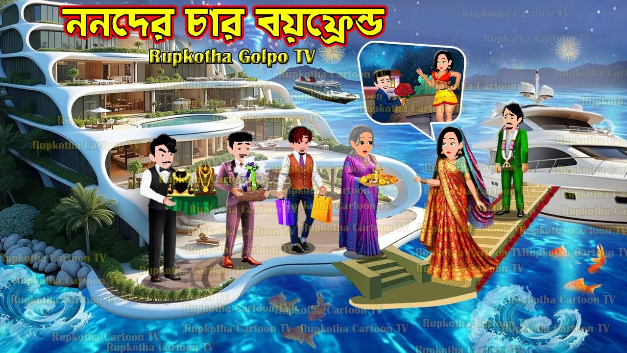 ননদের চার বয়ফ্রেন্ড Nanoder Char BoyFriend | Cartoon Bangla | Bouer Saree Dokan | Rupkotha Golpo TV