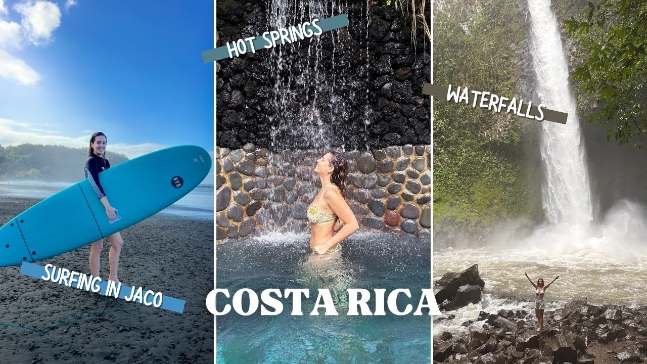 Costa Rica Vlog- Surfing in Jaco, Manuel Antonio NP, La Fortuna, Hot Springs & more (travel with me)