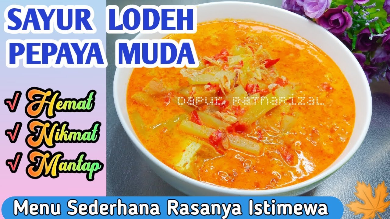 RESEP SAYUR LODEH PEPAYA MUDA || SAYUR PEPAYA MUDA DAN TAHU SANTAN HEMAT, NIKMAT, MANTAP