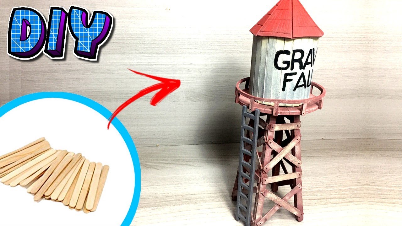 Como Fazer a Caixa d'água de Gravity Falls com palistos de picole