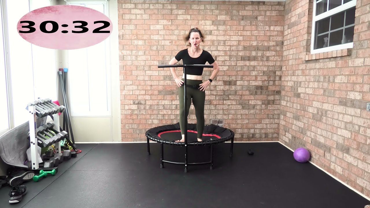 Rebounding Workout at Home | Heart-Healthy Mini Trampoline Cardio + Bonus Core