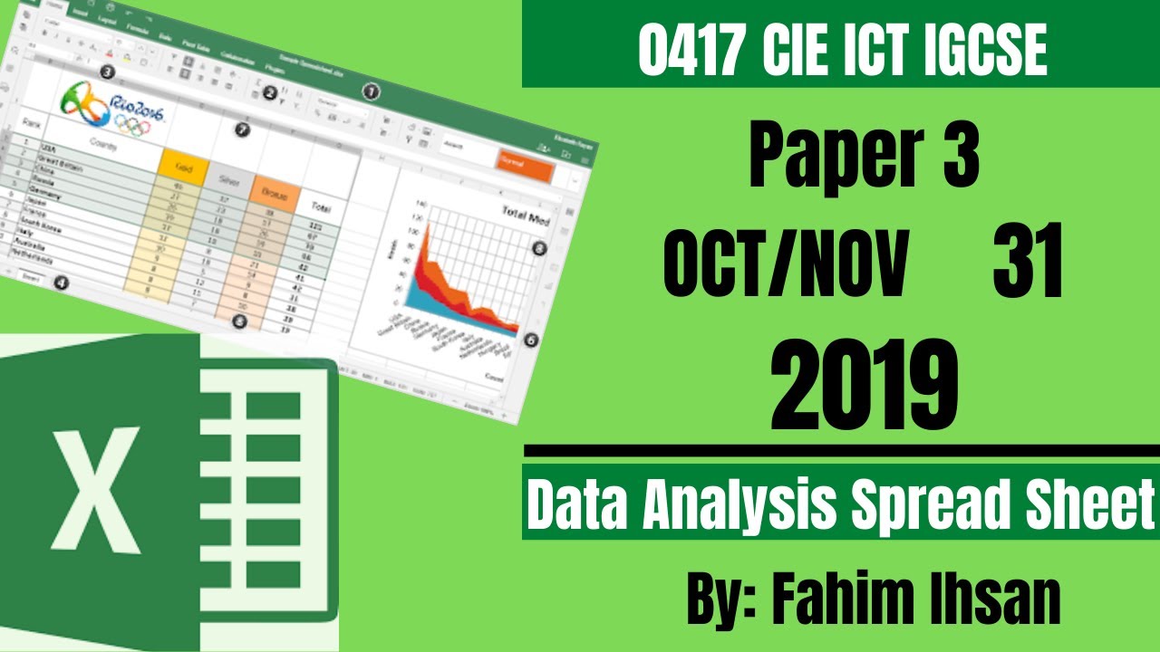 IGCSE ICT 0417/P31/2019 October - November Spread Sheet