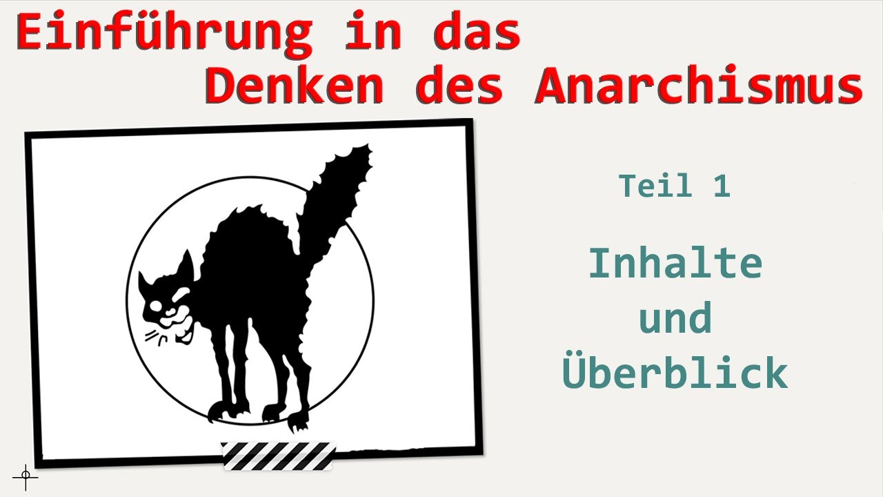 Einf&uuml;hrung in das Denken des Anarchismus 1: Inhalte und &Uuml;berblick