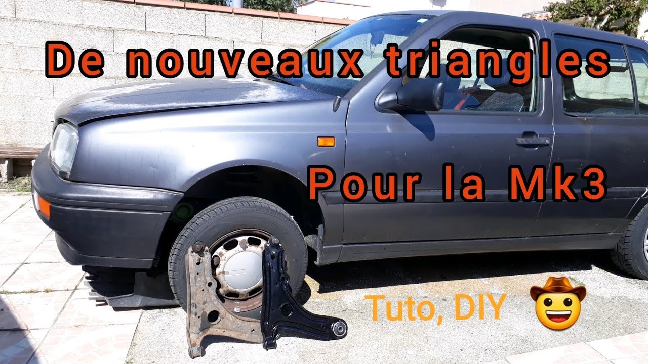 Remplacement triangles de suspensions VW Golf3, mk3, remise en état train avant, silentbloc.