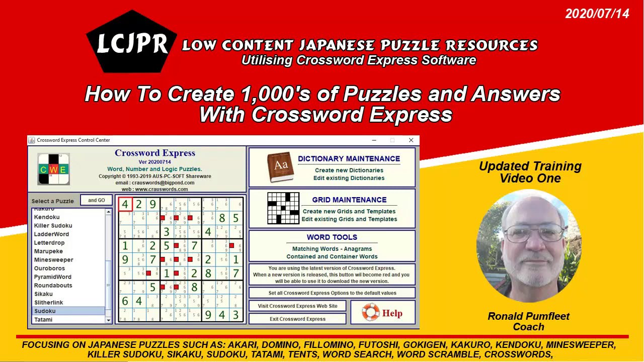 How To Create 1,000's of Puzzles and Answers With Crossword Express- Updated Video: 1 2020/07/14