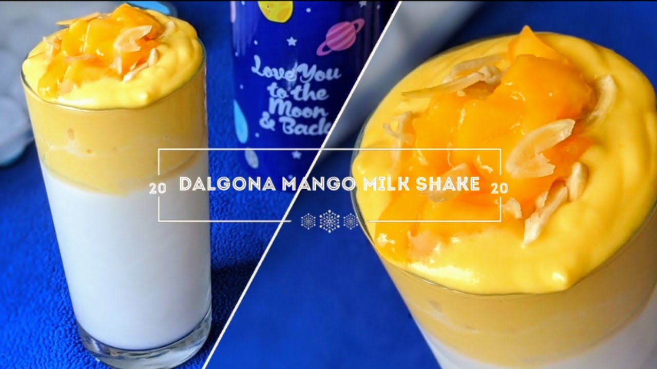 Mango Dalgona Milkshake || Dalgona Style Mango Shake in 5 Minutes