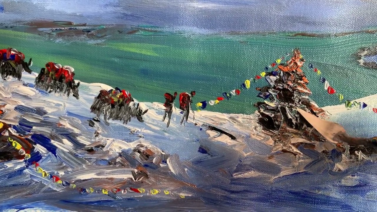 Mountain painting! Mt Everest final detailing #art #painting