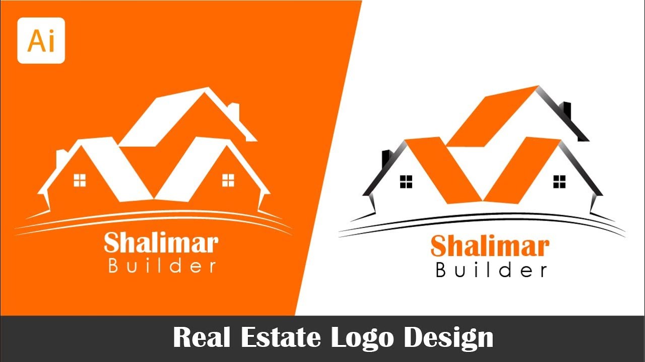 Real Estate Logo | House and Apartment logo design in illustrator | House logo design illustrator