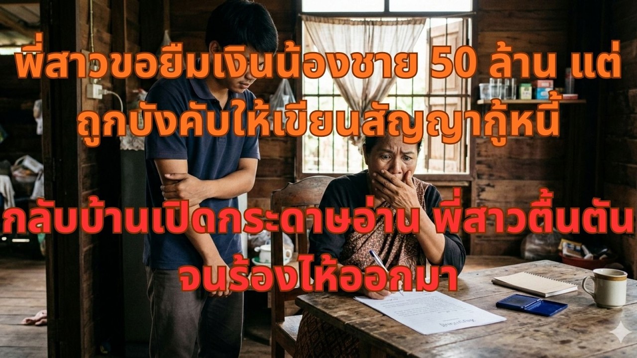 พี่สาวขอยืมเงินน้องชาย 50 ล้าน ถูกบังคับให้เขียนสัญญากู้หนี้...