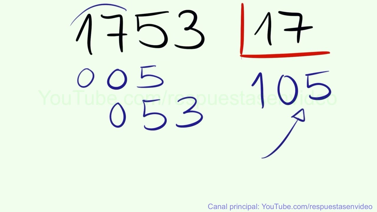 Como se divide por dos cifras sin resta 1753 dividido entre 17