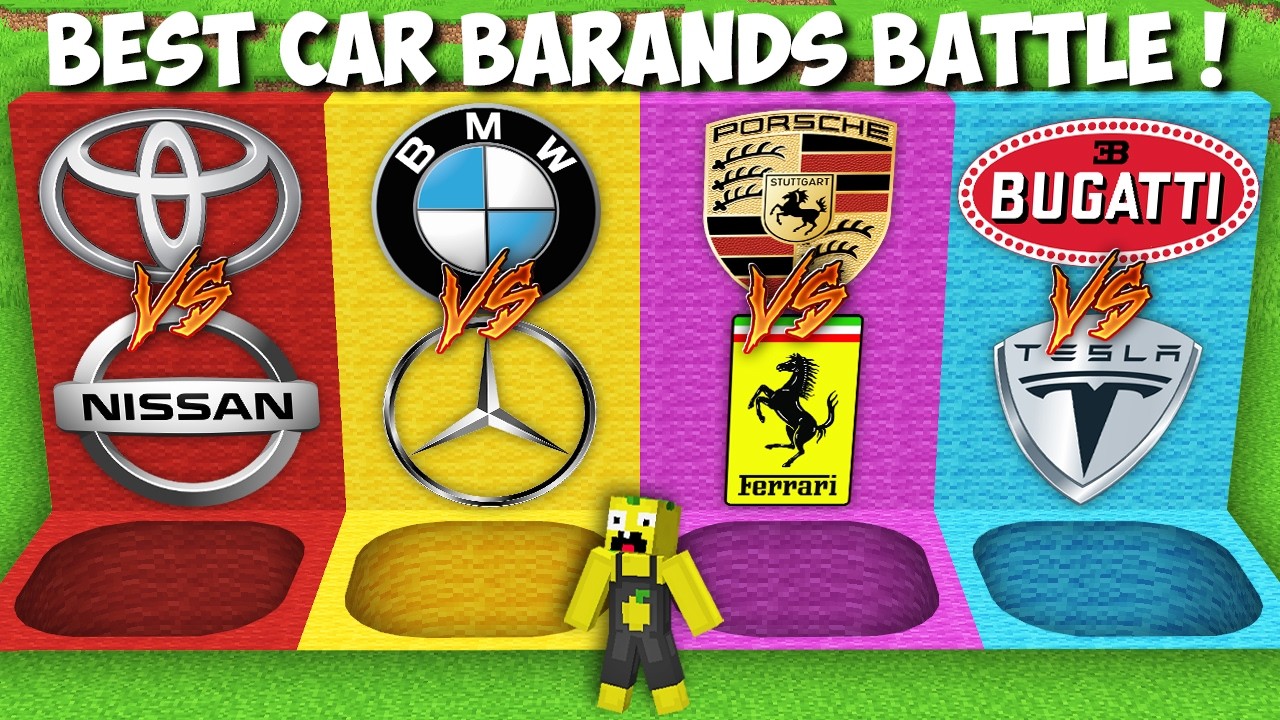 Best CAR BRANDS BATTLE INSIDE PIT in Minecraft ! NEW SECRET CAR PASSAGE !