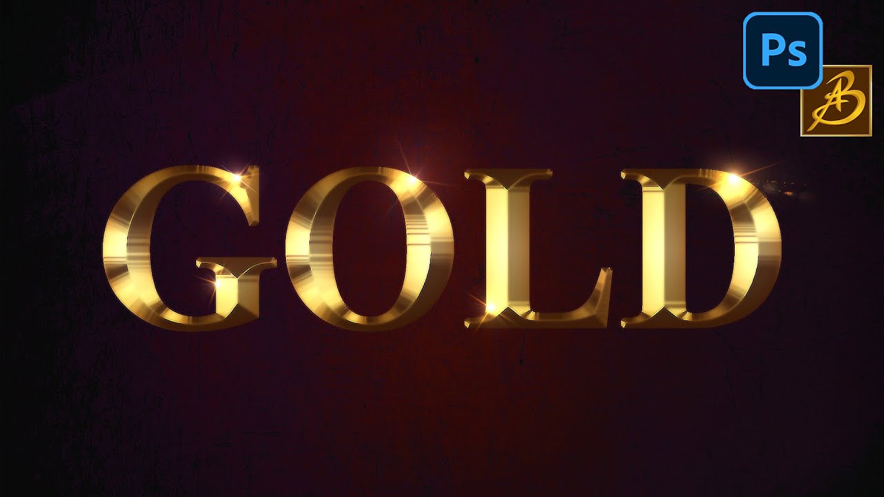 ✨ Tutorial PHOTOSHOP // Efecto TEXTO ORO (1)
