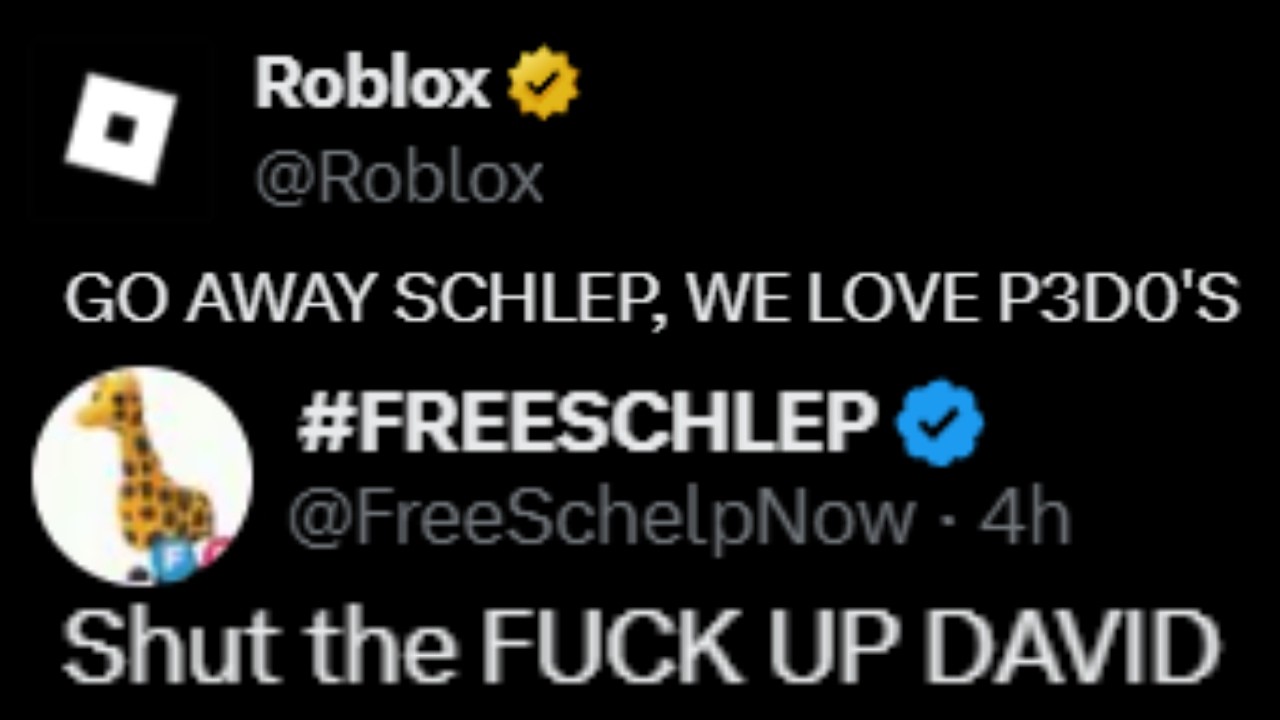 Roblox становится собственностью фанатов Schlep 😭🙏🥀