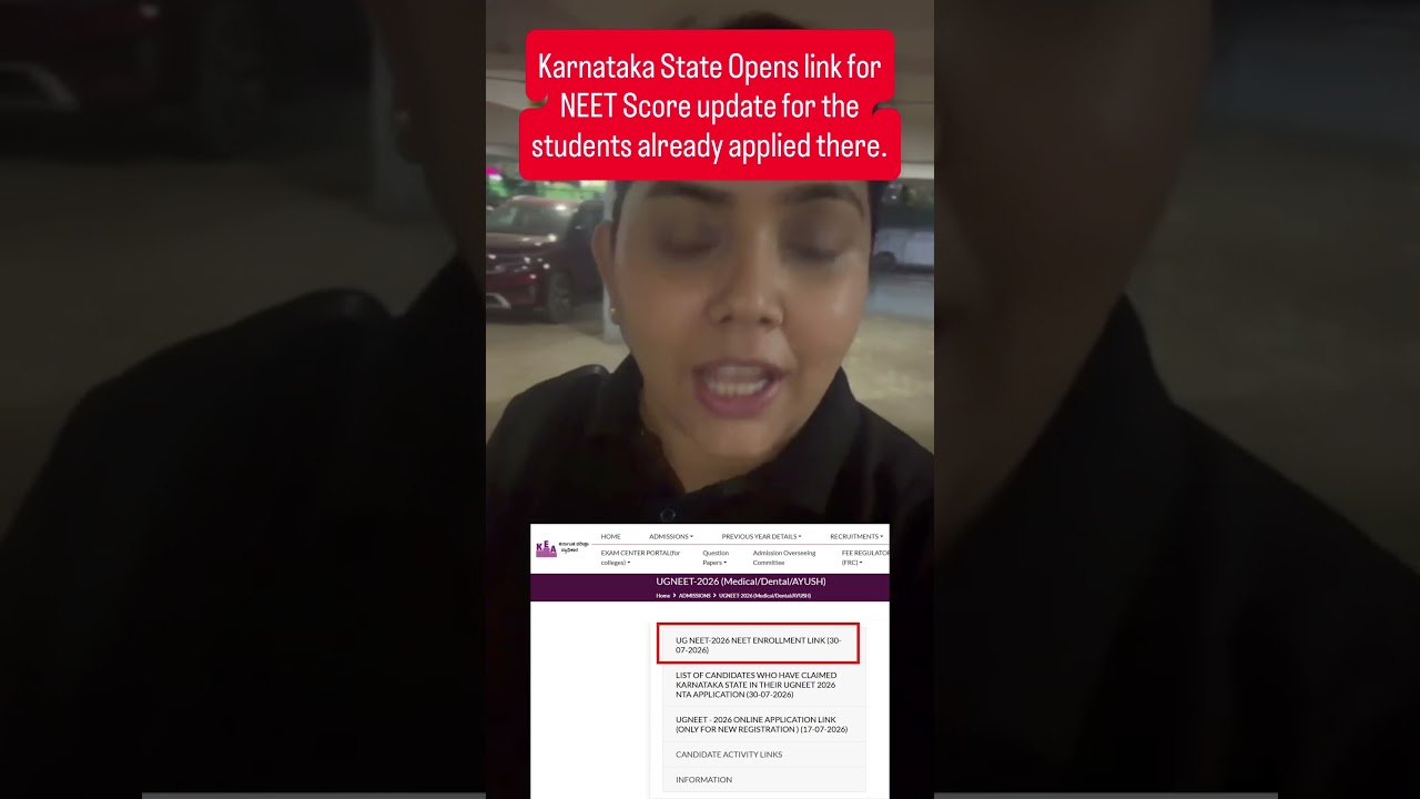 NEET 2026 Counselling Update | Score Card Upload open in Karnataka State