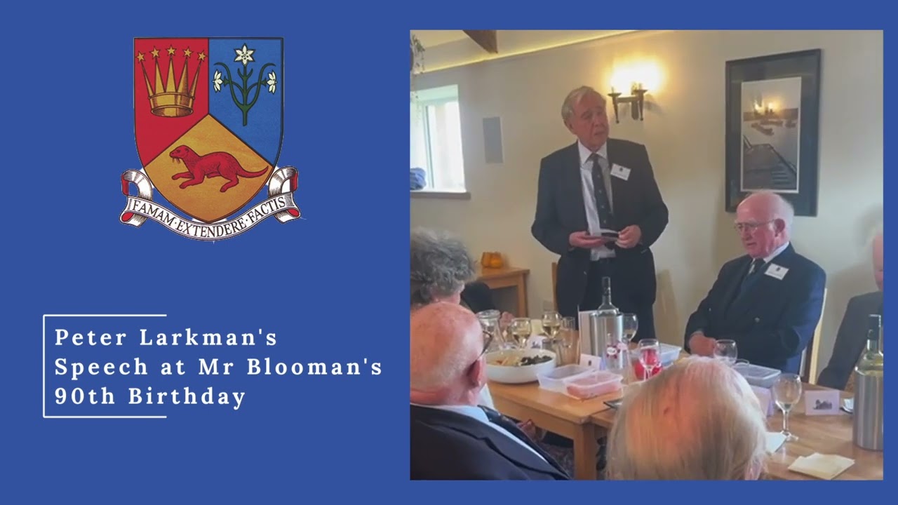 Peter Larkman's Speech at Derek Blooman's 90th Birthday