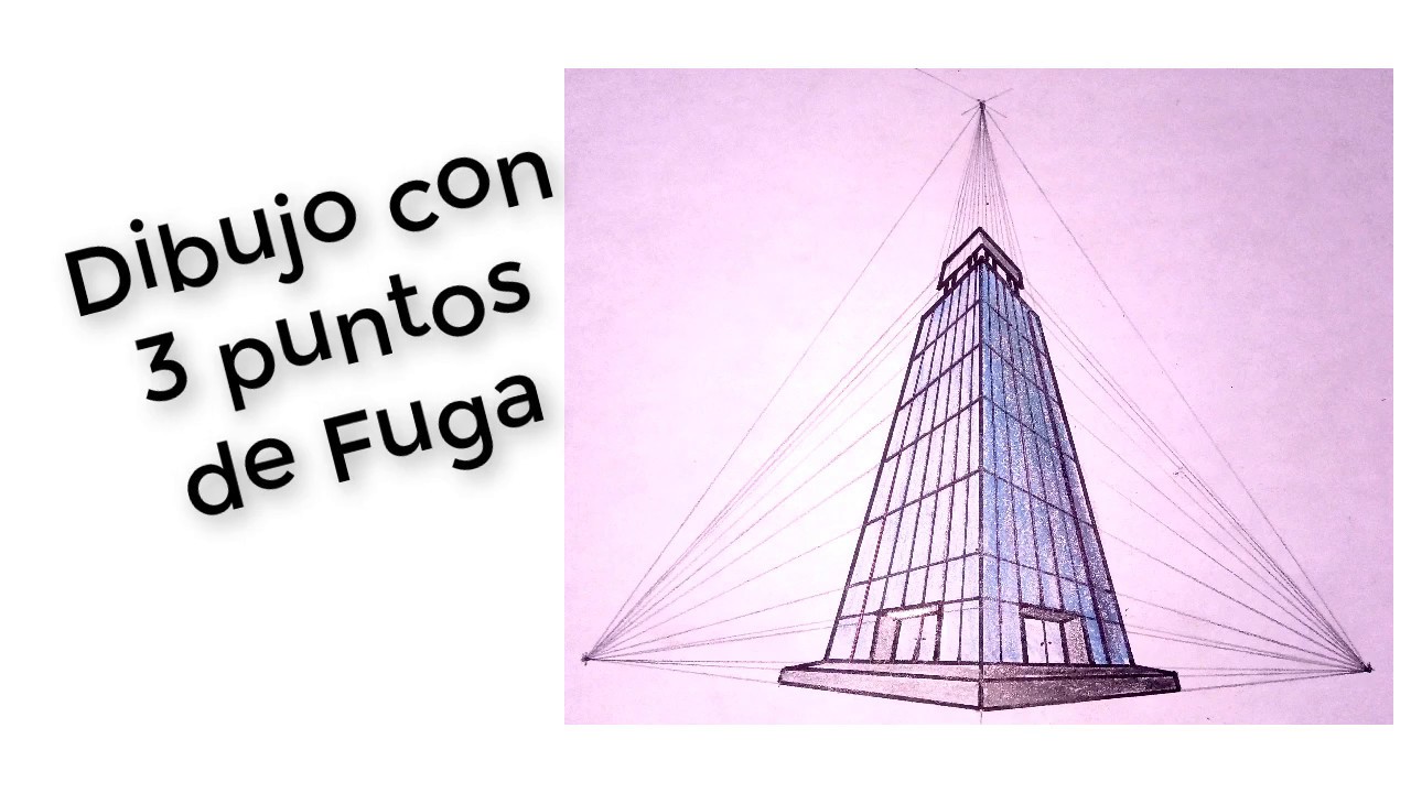 DIBUJO DE EDIFICIO CON 3 PUNTOS DE FUGA