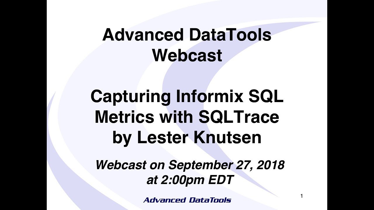 Capturing Informix SQL Metrics with SQLTrace by Lester Knutsen