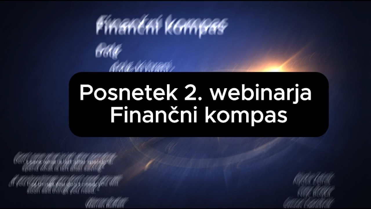 Finančni kompas - Obvladovanje dolga - 2. webinar