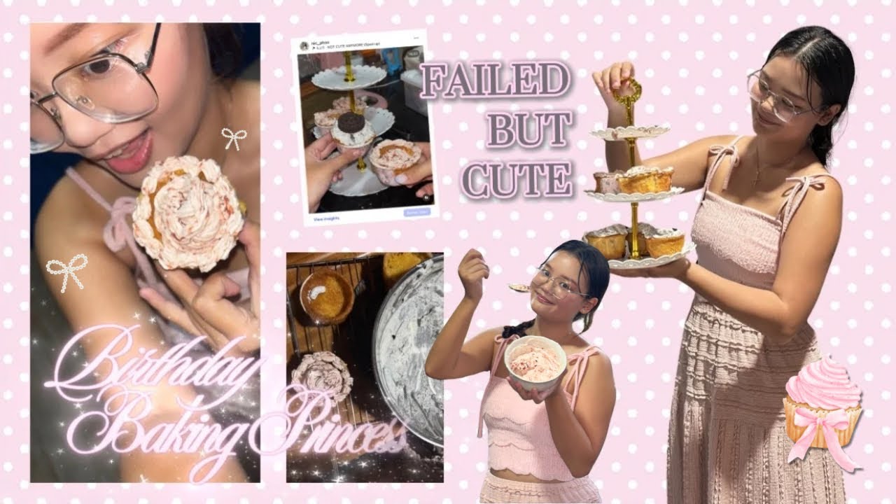 tiba tiba baking 👩🏻‍🍳🧁🎀✨ #failedbutcute