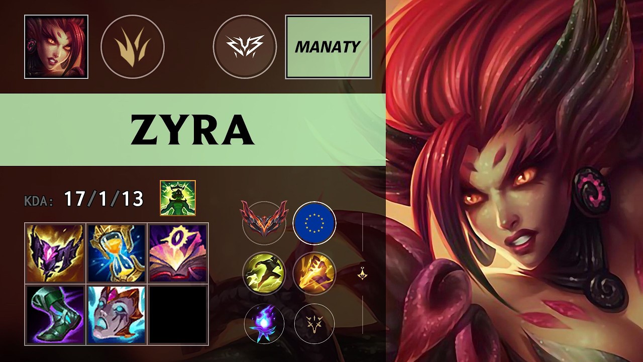 (ZYB Manaty) Zyra Jungle vs Qiyana - EUW Grandmaster Patch 26.11