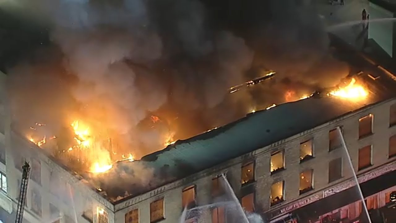Large fire at 3-story building in downtown LA