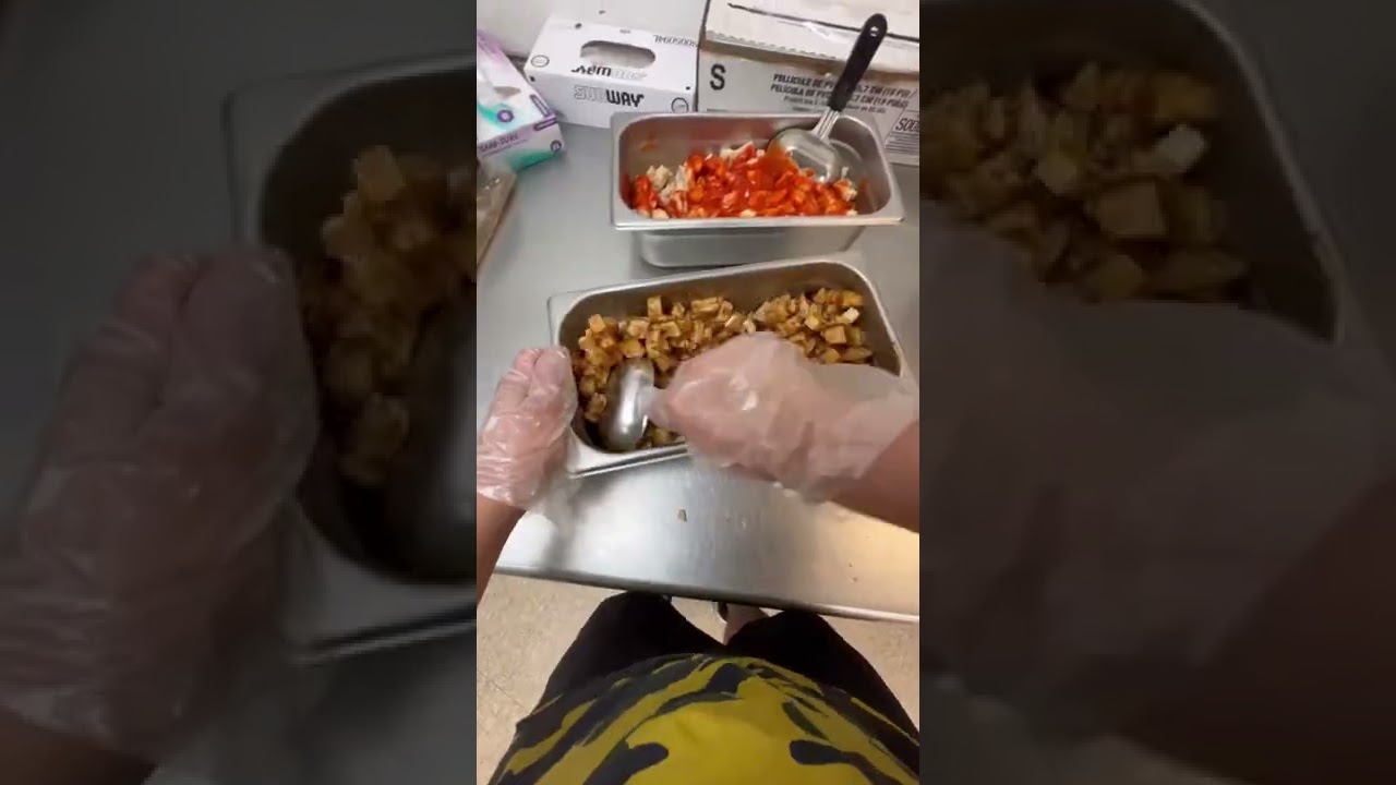 Making Buffalo/Teriyaki Chicken at Subway