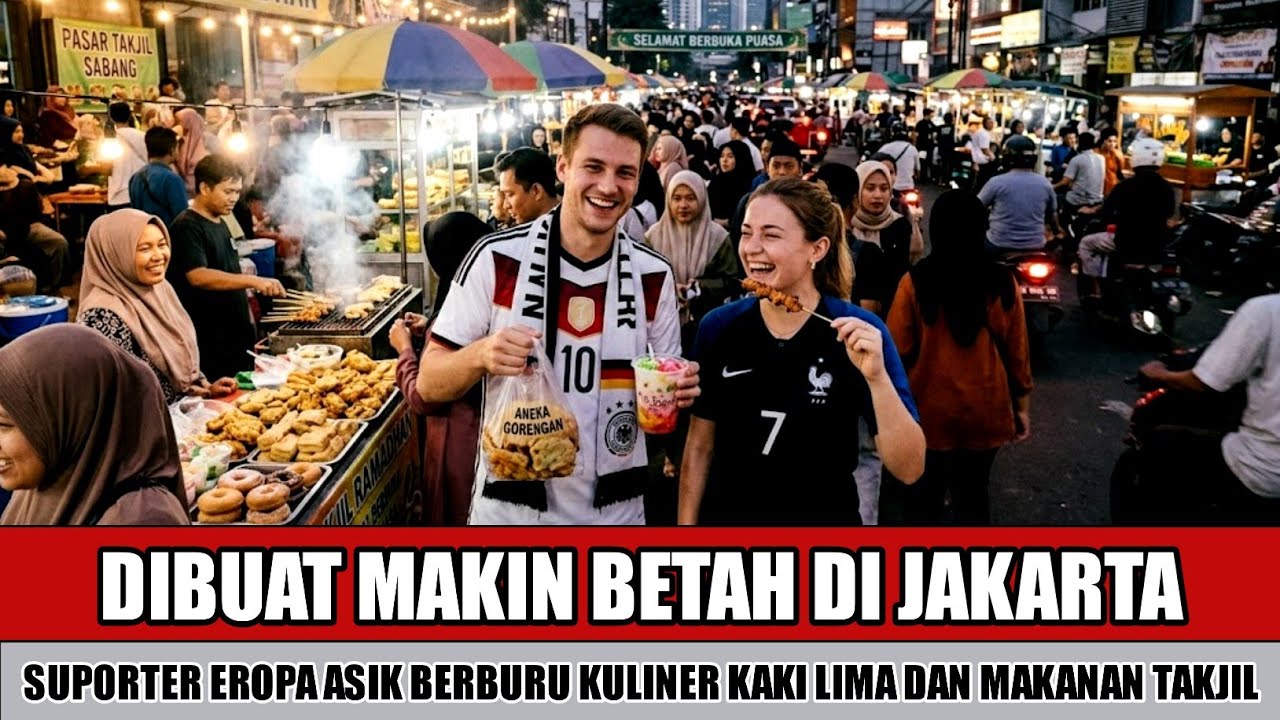 DATANG UNTUK FIFA SERIES~SUPORTER EROPA MALAH DI BUAT KETAGIHAN MAKANAN KHAS INDONESIA DAN TAKJIL