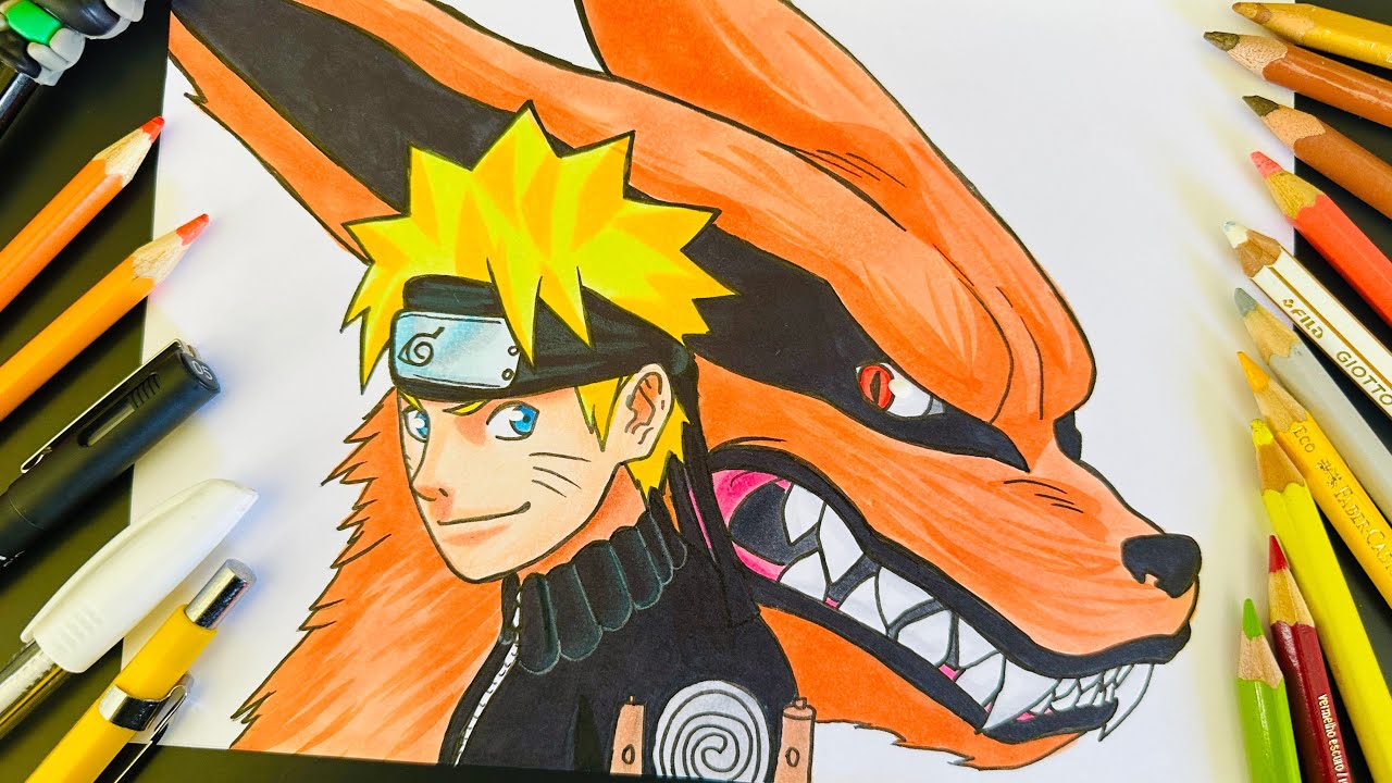 Como Desenhar o NARUTO e a KURAMA - How To Draw Your Own Anime