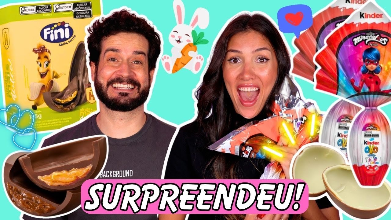 PROVANDO OVO de PÁSCOA RECHEADO de FINI e KINDER OVO 2024 l OVO do POVO #2